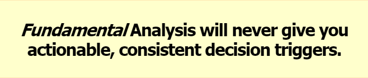 Fundamental Analysis will never give you actionable, consistent decision triggers.