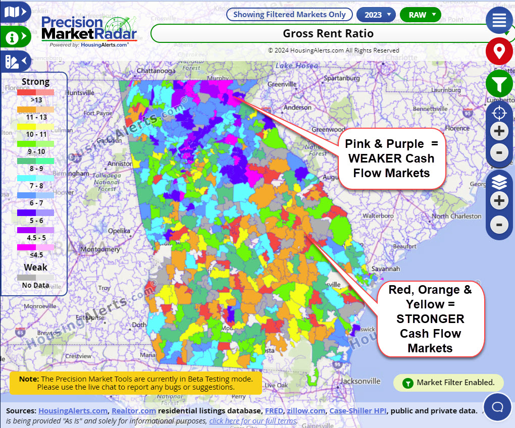 Georgia Cash Flow Zip Code Markets