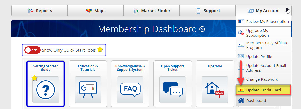 Update Credit Card Info - Step 1