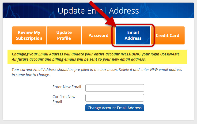 Update Email Address - Step 2