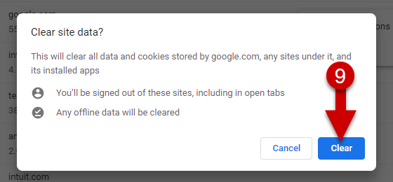 Clearing Housing Alerts Cookies Chrome - Step 9
