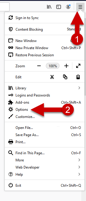 Clearing Housing Alerts Cookies FireFox - Steps 1 and 2